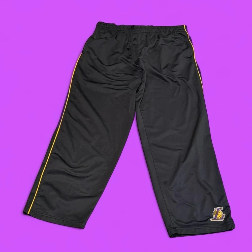 NBA Lakers Black Straight Leg Joggers with Yellow Purple trim and Logo XXL